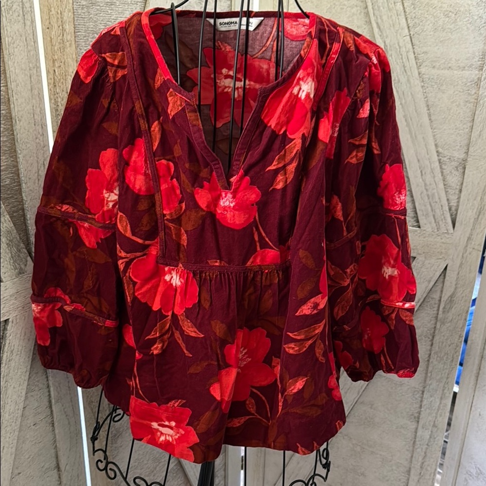 Corduroy Floral Top